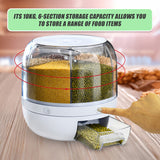 Rice Storage Cereal Dispenser Grain Container Rotating Dry Food Box - Close-Up Angle