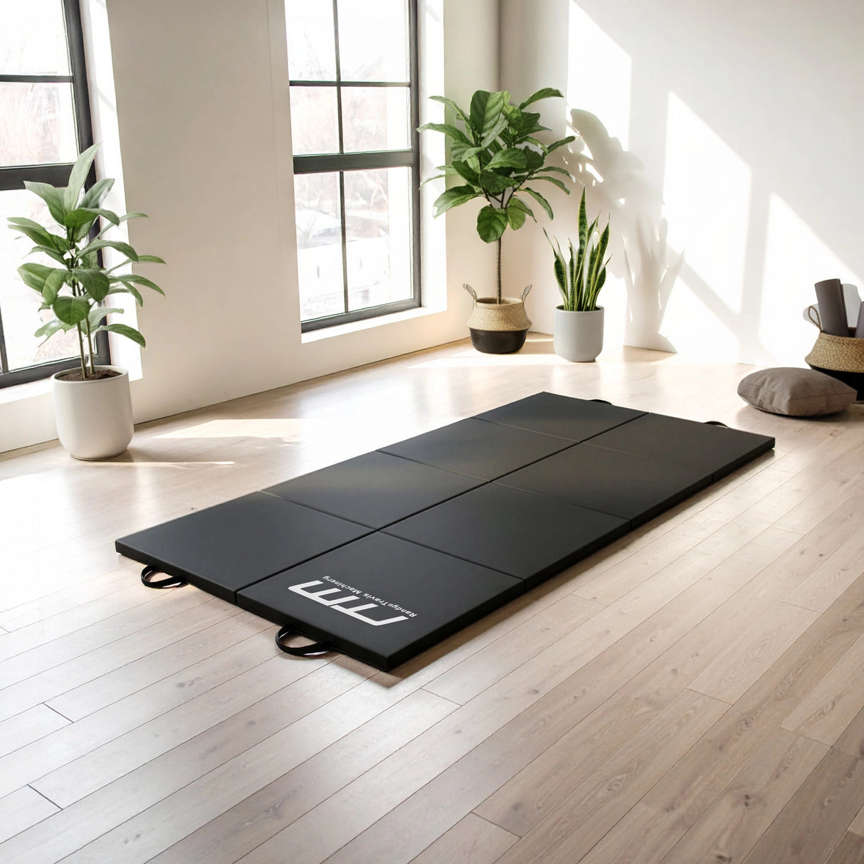 Folding Black Exercise Mat &ndash; Gymnastics, Martial Arts, Yoga, Karate & Judo Training