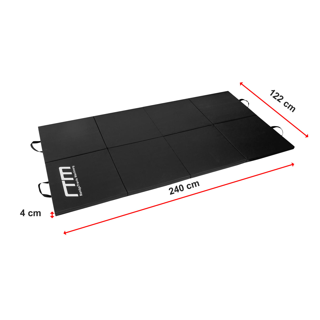 Folding Black Exercise Mat &ndash; Gymnastics, Martial Arts, Yoga, Karate & Judo Training