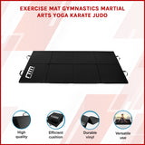Folding Black Exercise Mat &ndash; Gymnastics, Martial Arts, Yoga, Karate & Judo Training