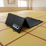 Folding Black Exercise Mat &ndash; Gymnastics, Martial Arts, Yoga, Karate & Judo Training - 45-Degree Angle
