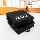 Folding Black Exercise Mat &ndash; Gymnastics, Martial Arts, Yoga, Karate & Judo Training - Low Angle