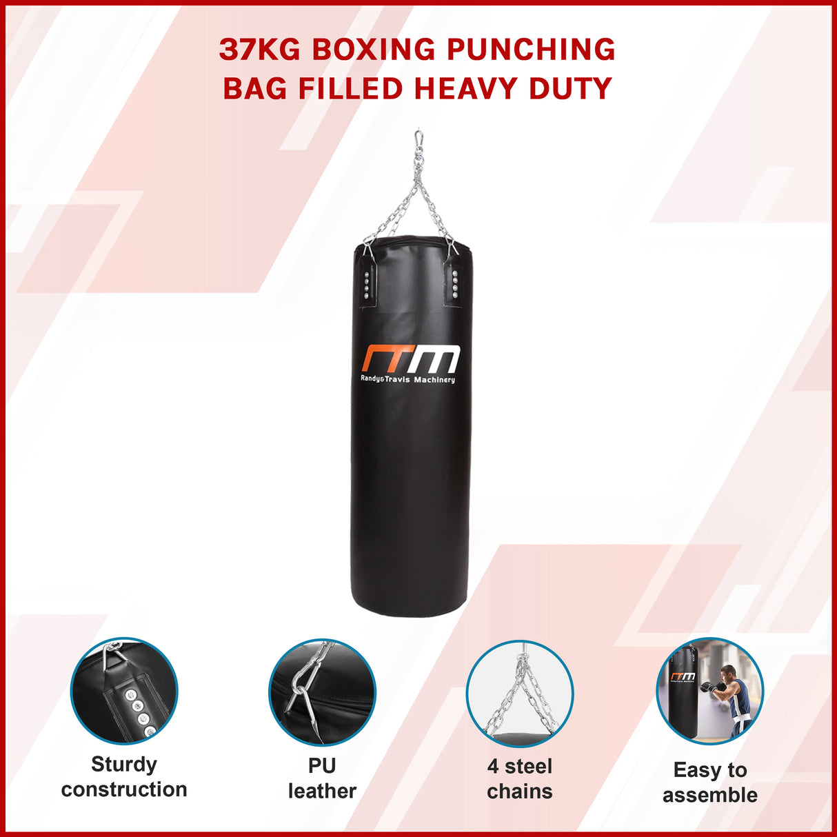37kg Boxing Punching Bag Filled Heavy Duty