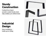 Trapezium Shaped Table Bench Desk Legs Retro Industrial Design Fully Welded - Side View