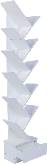 Tree Bookshelf Bookcase Book Organizer 12-Tier Multipurpose Shelf Display Racks