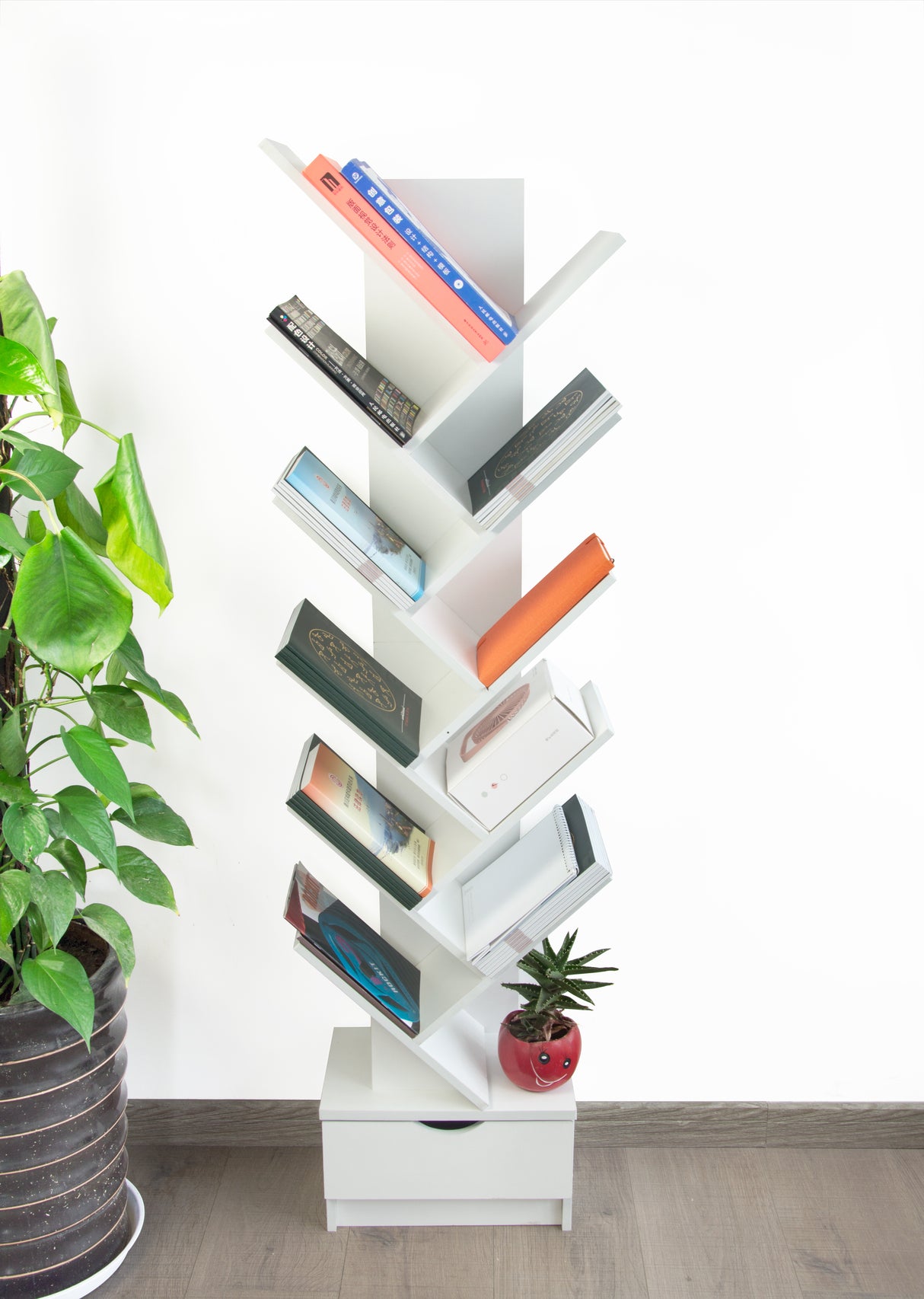 Tree Bookshelf Bookcase Book Organizer 12-Tier Multipurpose Shelf Display Racks