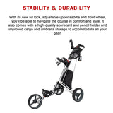 Golf Club Buggy Trolley Cart Compact Foldable 3 Wheel - Extra Image