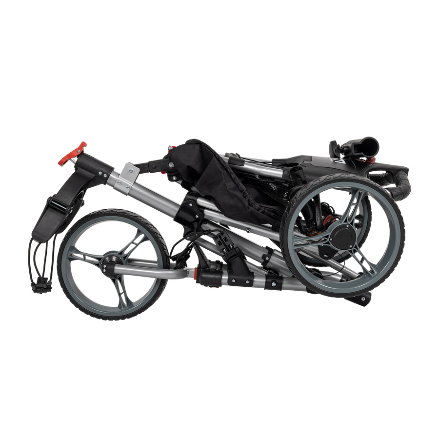 Golf Club Buggy Trolley Cart Compact Foldable 3 Wheel