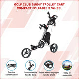 Golf Club Buggy Trolley Cart Compact Foldable 3 Wheel - Extra Image