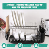 Dish Drying Rack Drainer Cup Plate Holder Cutlery Tray Kitchen Organiser