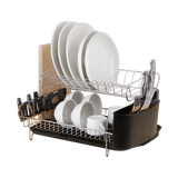 Dish Drying Rack Drainer Cup Plate Holder Cutlery Tray Kitchen Organiser - 45-Degree Angle