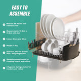 Dish Drying Rack Drainer Cup Plate Holder Cutlery Tray Kitchen Organiser - Close-Up Angle