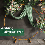 3M Gold Wedding Hoop Round Circle Arch Backdrop Flower Display Stand Frame Background - Front View