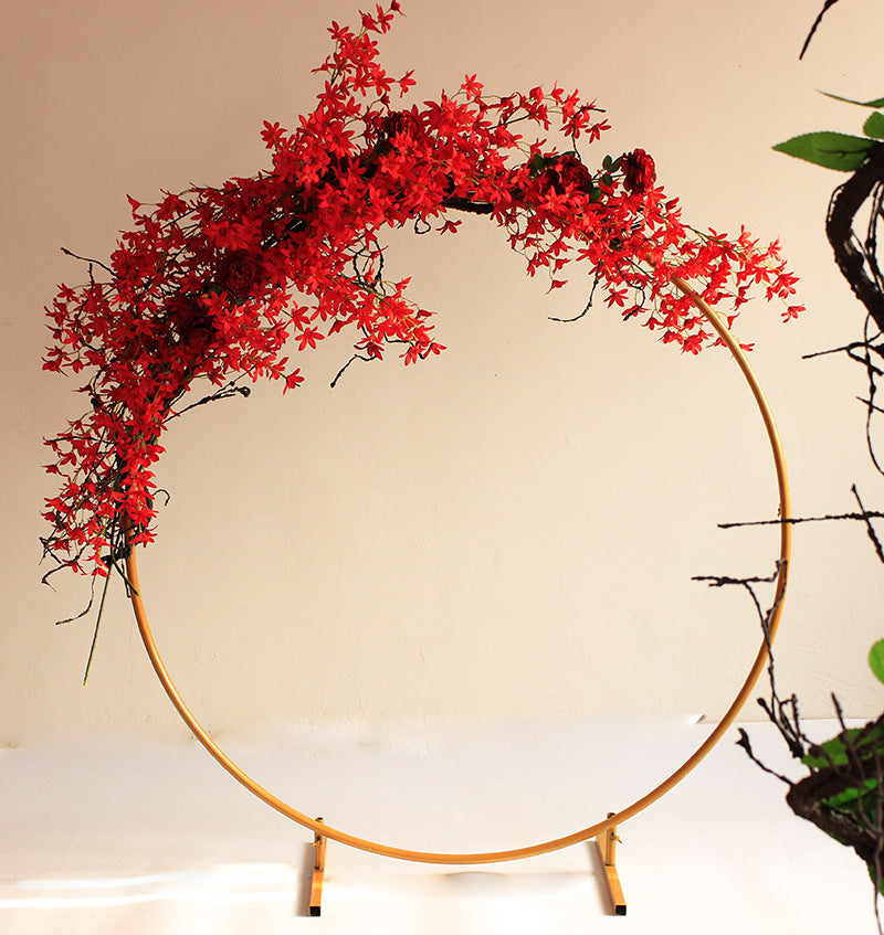 3M Gold Wedding Hoop Round Circle Arch Backdrop Flower Display Stand Frame Background