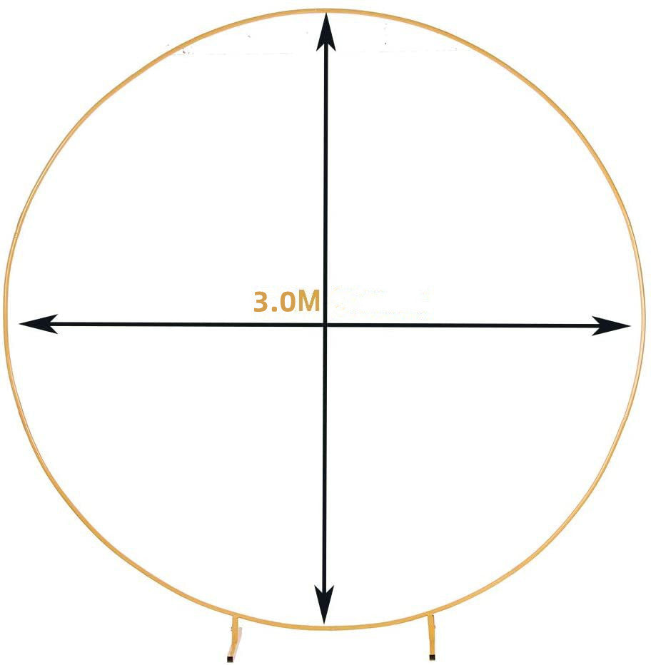 3M Gold Wedding Hoop Round Circle Arch Backdrop Flower Display Stand Frame Background
