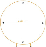 3M Gold Wedding Hoop Round Circle Arch Backdrop Flower Display Stand Frame Background