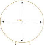 3M Gold Wedding Hoop Round Circle Arch Backdrop Flower Display Stand Frame Background