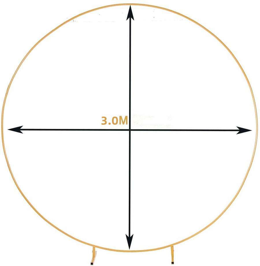 3M Gold Wedding Hoop Round Circle Arch Backdrop Flower Display Stand Frame Background