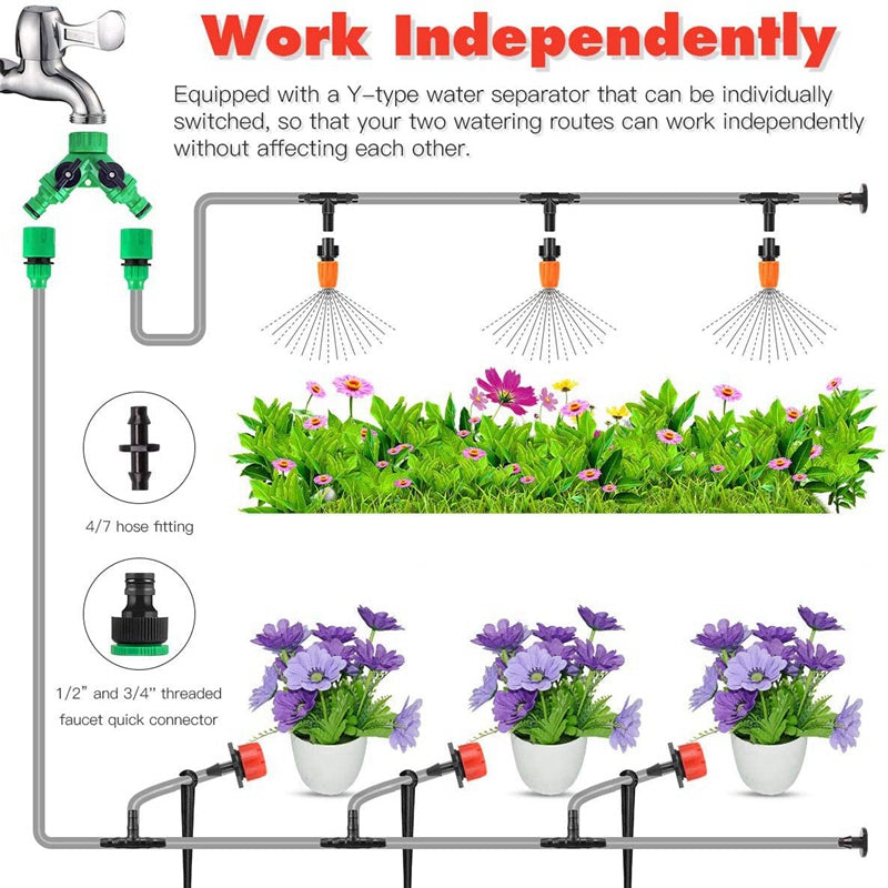 Drip Irrigation System Plant Self Garden Watering Hose Spray Kit