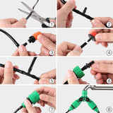 Drip Irrigation System Plant Self Garden Watering Hose Spray Kit - Rear View