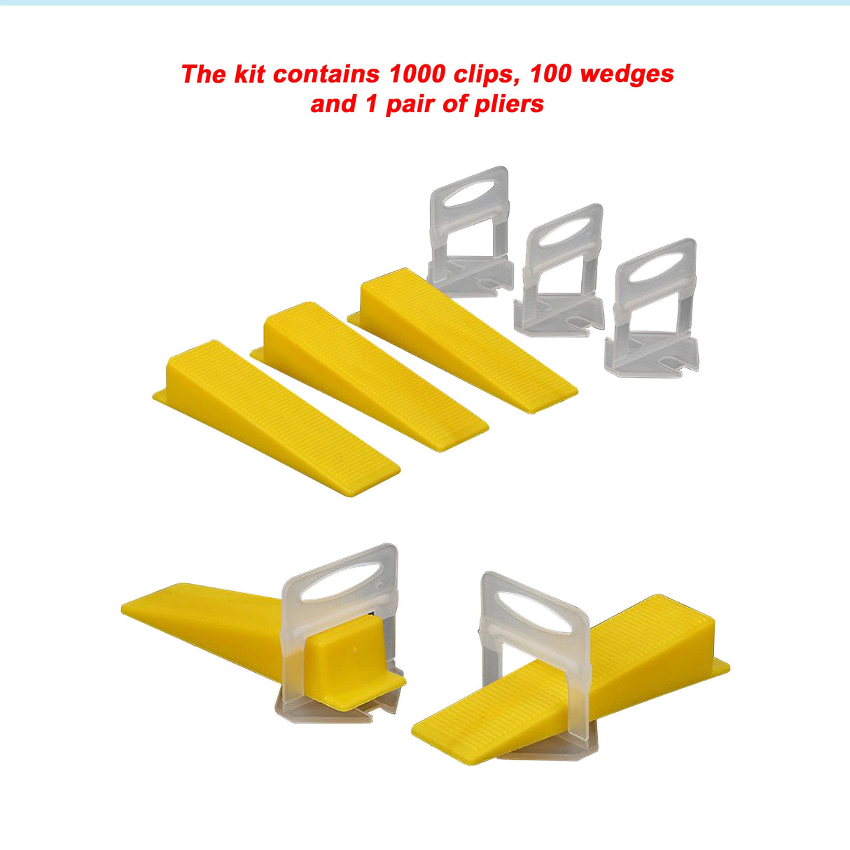 1000x Tile Leveling System Clips Levelling Spacer Tiling Tool Floor Wall