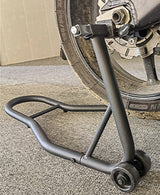 Rear Motorcycle Stand Heavy-Duty Motorbike Lift Paddock Carrier Bike Fork - Front View