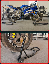 Rear Motorcycle Stand Heavy-Duty Motorbike Lift Paddock Carrier Bike Fork - Side View