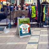 Double Side Sidewalk A-frame Sign Sandwich Board holds Graphic Plastic Panels - 45-Degree Angle