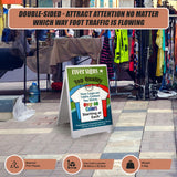 Double Side Sidewalk A-frame Sign Sandwich Board holds Graphic Plastic Panels - Extra Image