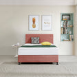 Linen Fabric Double Bed Deluxe Headboard Bedhead - Pearl Copper Brown