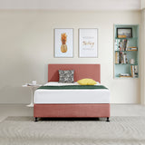 Linen Fabric Double Bed Deluxe Headboard Bedhead - Pearl Copper Brown