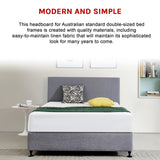 Linen Fabric Double Bed Deluxe Headboard Bedhead - Slate Ash