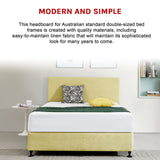 Linen Fabric Double Bed Deluxe Headboard Bedhead - Sulfur Yellow - 45-Degree Angle