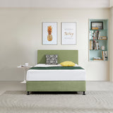 Linen Fabric Double Bed Deluxe Headboard Bedhead - Olive Green