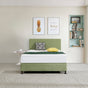 Linen Fabric Double Bed Deluxe Headboard Bedhead - Olive Green