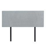 Linen Fabric Double Bed Deluxe Headboard Bedhead - Stone Grey