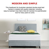 Linen Fabric Double Bed Deluxe Headboard Bedhead - Stone Grey - 45-Degree Angle