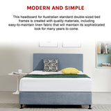 Linen Fabric Double Bed Deluxe Headboard Bedhead - Berlin Blue - 45-Degree Angle