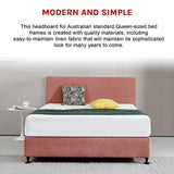 Linen Fabric Queen Bed Deluxe Headboard Bedhead - Pearl Copper Brown - 45-Degree Angle