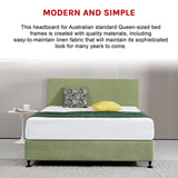 Linen Fabric Queen Bed Deluxe Headboard Bedhead - Olive Green