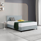 Linen Fabric Queen Bed Deluxe Headboard Bedhead - Stone Grey - Front View