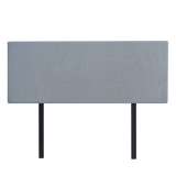 Linen Fabric Queen Bed Deluxe Headboard Bedhead - Berlin Blue - Top-Down View