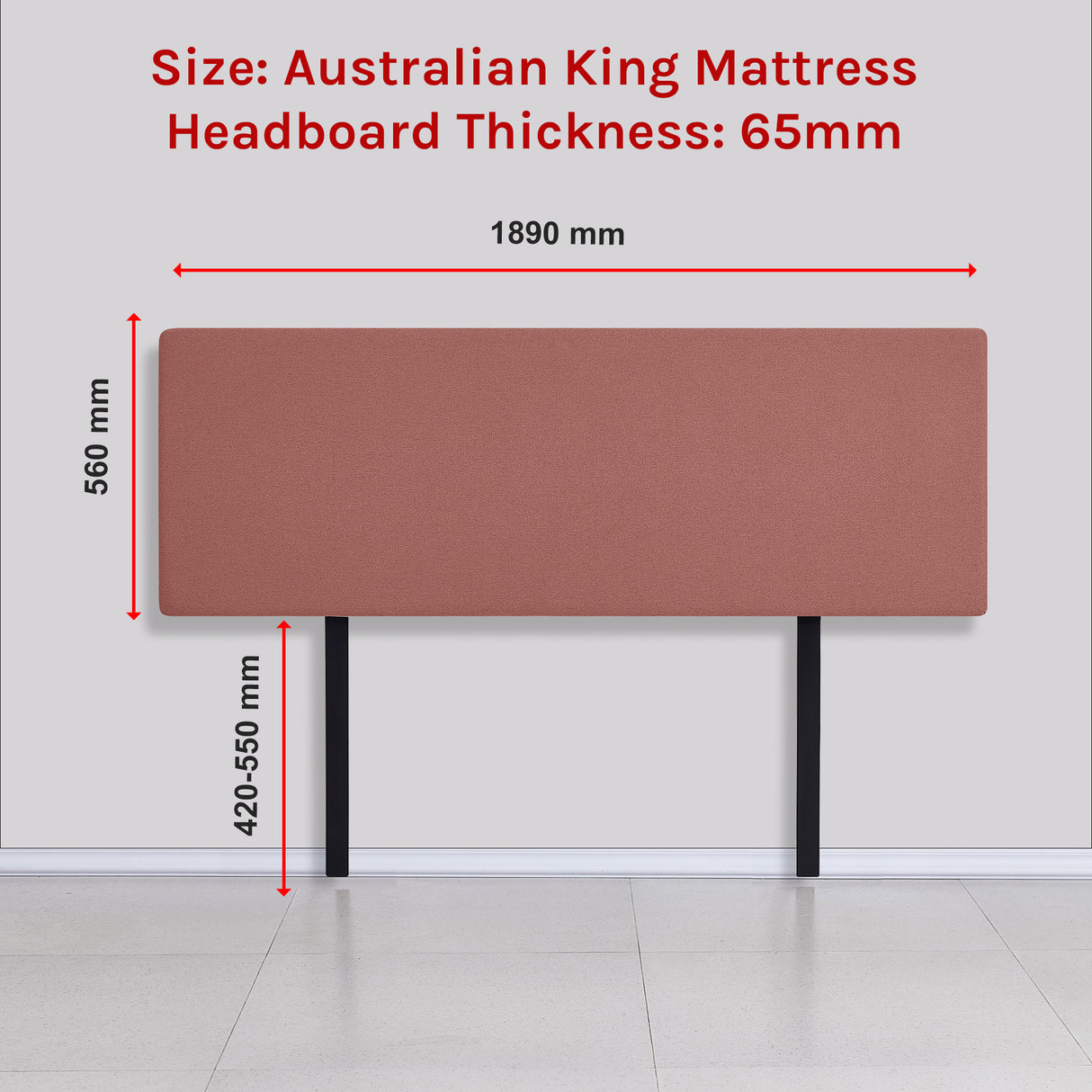 Linen Fabric King Bed Deluxe Headboard Bedhead - Pearl Copper Brown