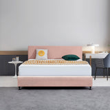 Linen Fabric King Bed Deluxe Headboard Bedhead - Pale Pink