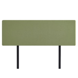 Linen Fabric King Bed Deluxe Headboard Bedhead - Olive Green - Top-Down View