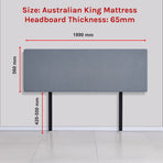 Linen Fabric King Bed Deluxe Headboard Bedhead - Berlin Blue