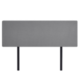 Linen Fabric King Bed Deluxe Headboard Bedhead - Night Ash