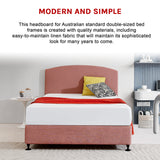 Linen Fabric Double Bed Curved Headboard Bedhead - Pearl Copper Brown - 45-Degree Angle