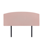 Linen Fabric Double Bed Curved Headboard Bedhead - Pale Pink