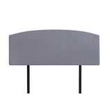 Linen Fabric Double Bed Curved Headboard Bedhead - Slate Ash